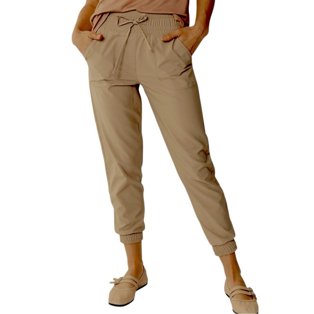 Albion Lightweight High Rise Joggers size XS Petite in Tan